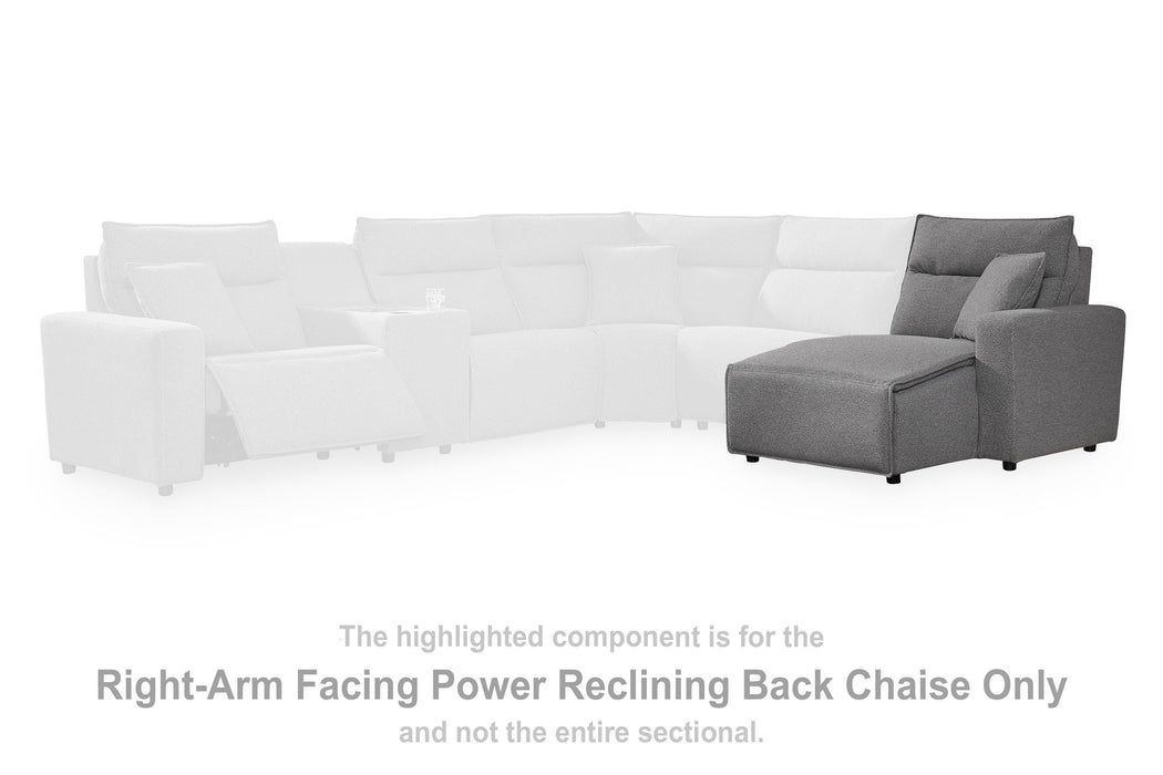 Modmax II Power Reclining Sectional with Chaise and Audio Consoles - Massey's Furniture Barn (Watertown, NY) 