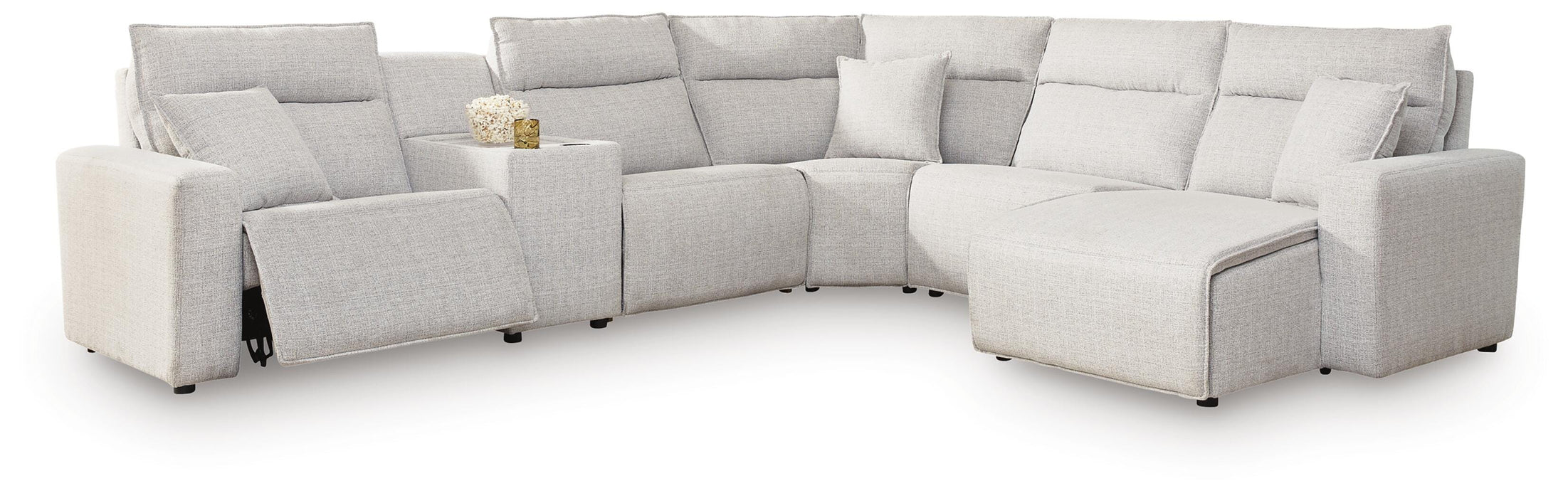 Modmax II Power Reclining Sectional with Chaise and Console - Massey's Furniture Barn (Watertown, NY) 