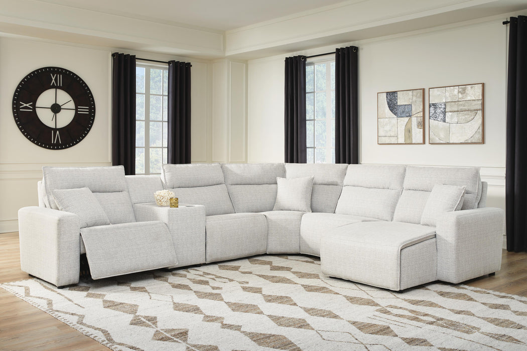 Modmax II Power Reclining Sectional with Chaise and Console - Massey's Furniture Barn (Watertown, NY) 