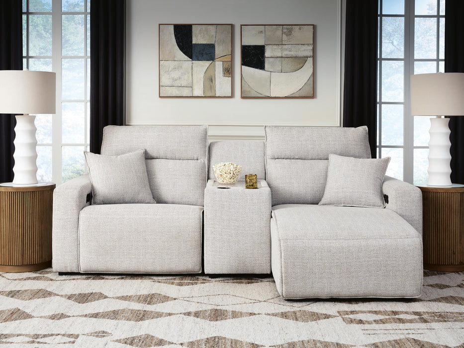 Modmax II Power Reclining Sectional with Chaise and Console - Massey's Furniture Barn (Watertown, NY) 