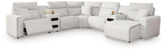 Modmax II Power Reclining Sectional with Chaise and Audio Consoles - Massey's Furniture Barn (Watertown, NY) 