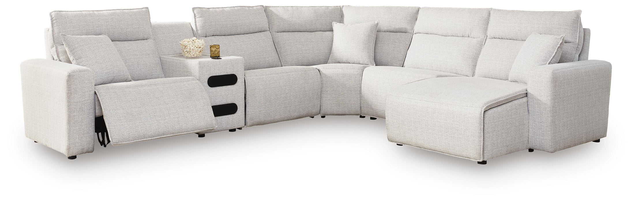 Modmax II Reclining Sectional with Chaise and Audio Console - Massey's Furniture Barn (Watertown, NY) 