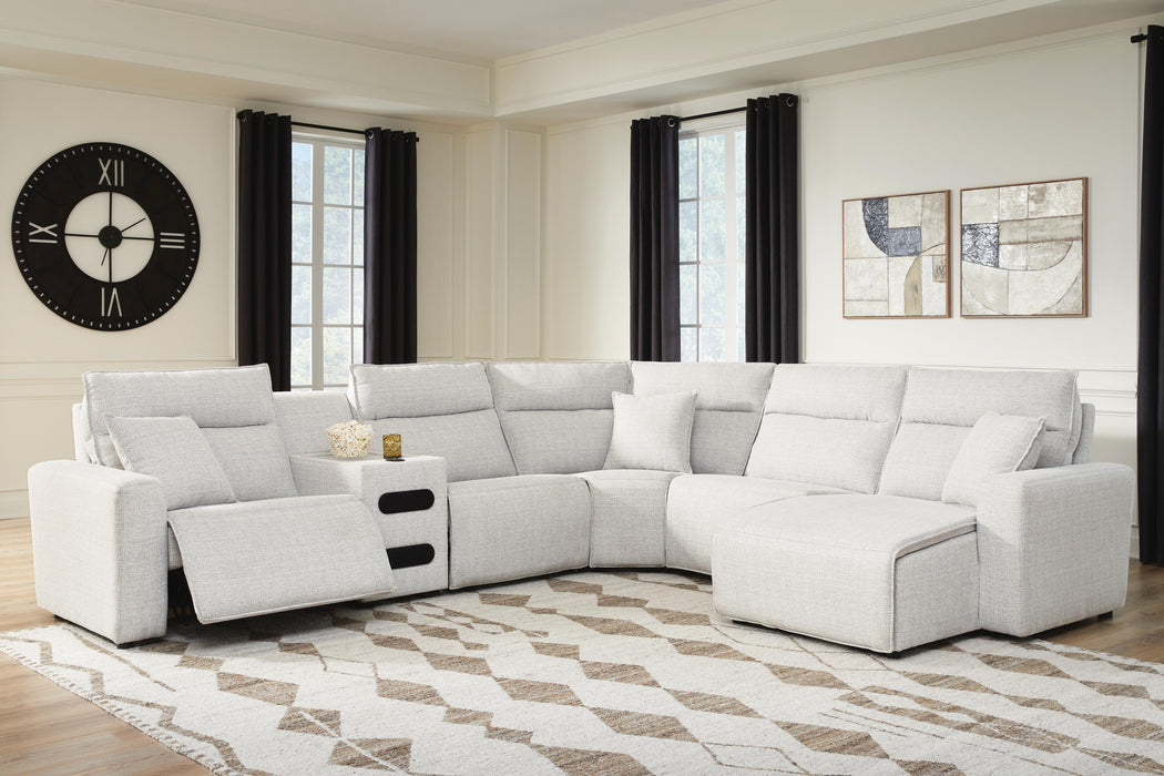 Modmax II Reclining Sectional with Chaise and Audio Console - Massey's Furniture Barn (Watertown, NY) 