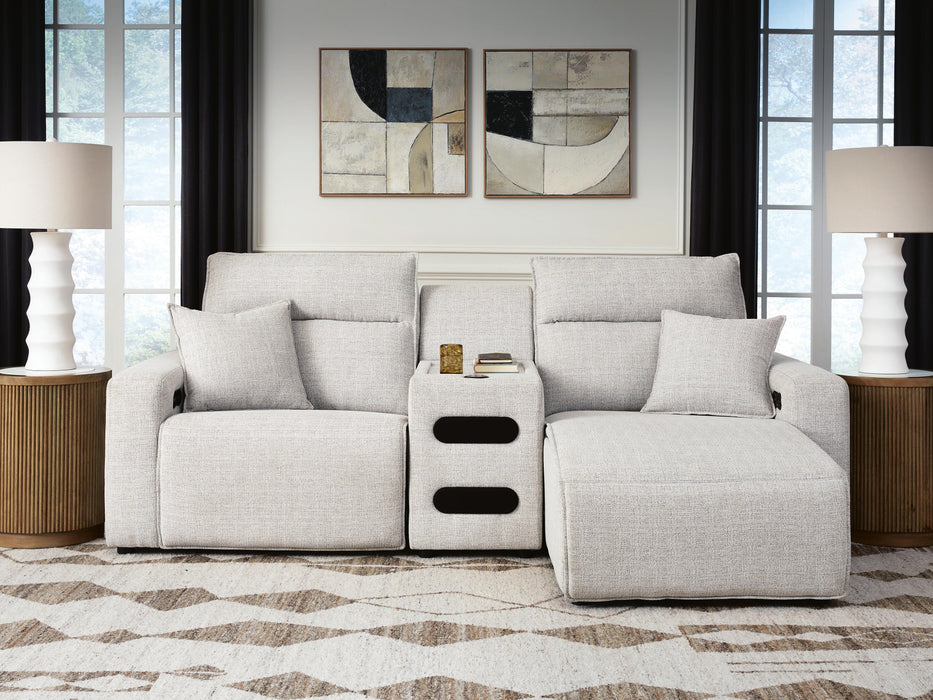 Modmax II Power Reclining Sectional with Chaise and Audio Console - Massey's Furniture Barn (Watertown, NY) 