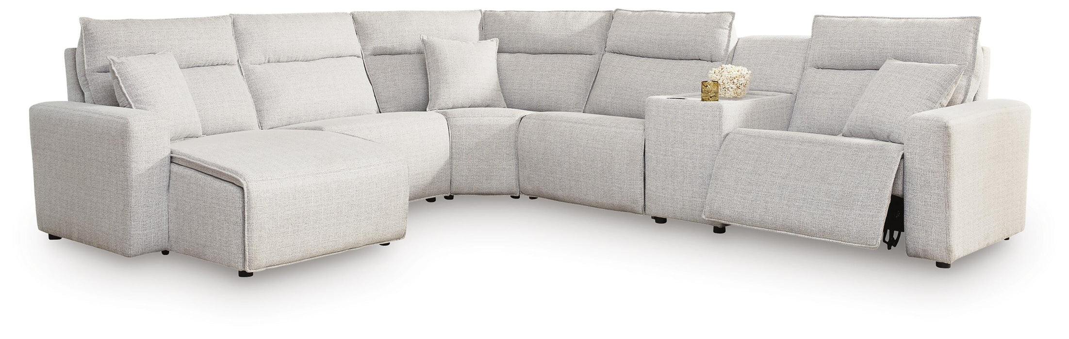 Modmax II Power Reclining Sectional with Chaise and Console - Massey's Furniture Barn (Watertown, NY) 