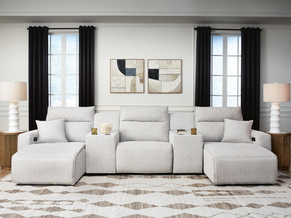 Modmax II Power Reclining Sectional with Chaise and Consoles - Massey's Furniture Barn (Watertown, NY) 