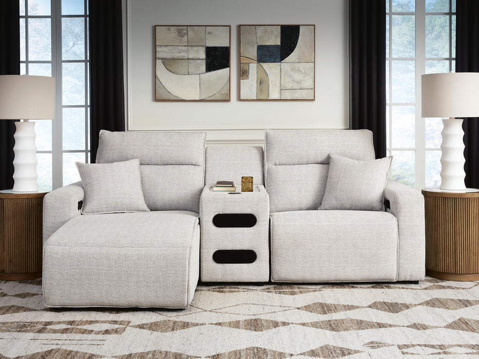 Modmax II Power Reclining Sectional with Chaise and Audio Console - Massey's Furniture Barn (Watertown, NY) 