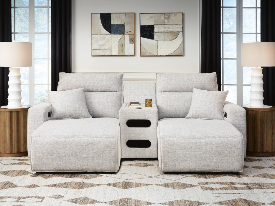 Modmax II Power Reclining Sectional with Chaise and Audio Console - Massey's Furniture Barn (Watertown, NY) 