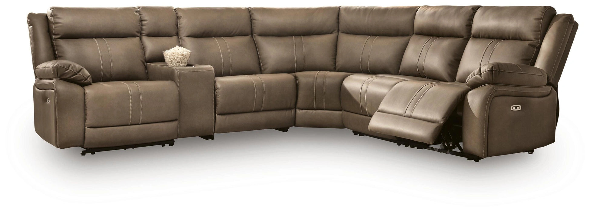 Max-Media Power Reclining Sectional with Audio Console