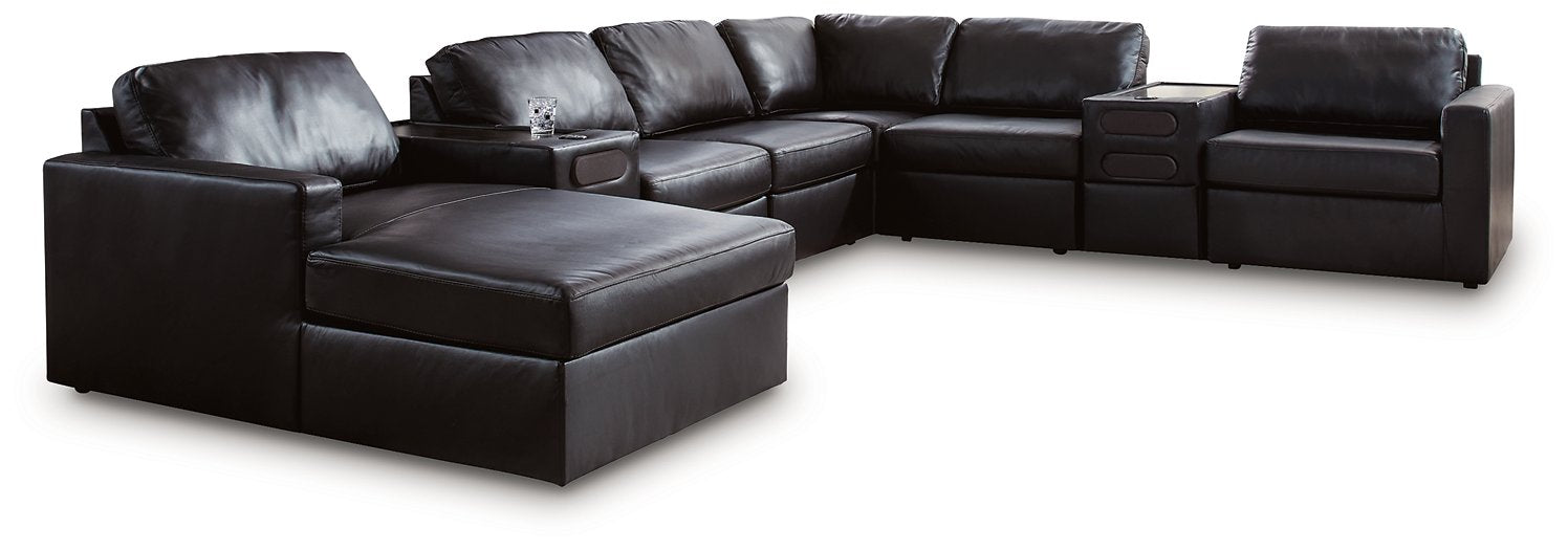 Modmax II Sectional with Chaise and Audio Consoles - Massey's Furniture Barn (Watertown, NY) 