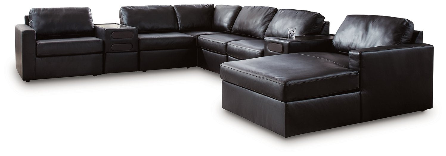 Modmax II Sectional with Chaise and Audio Consoles - Massey's Furniture Barn (Watertown, NY) 