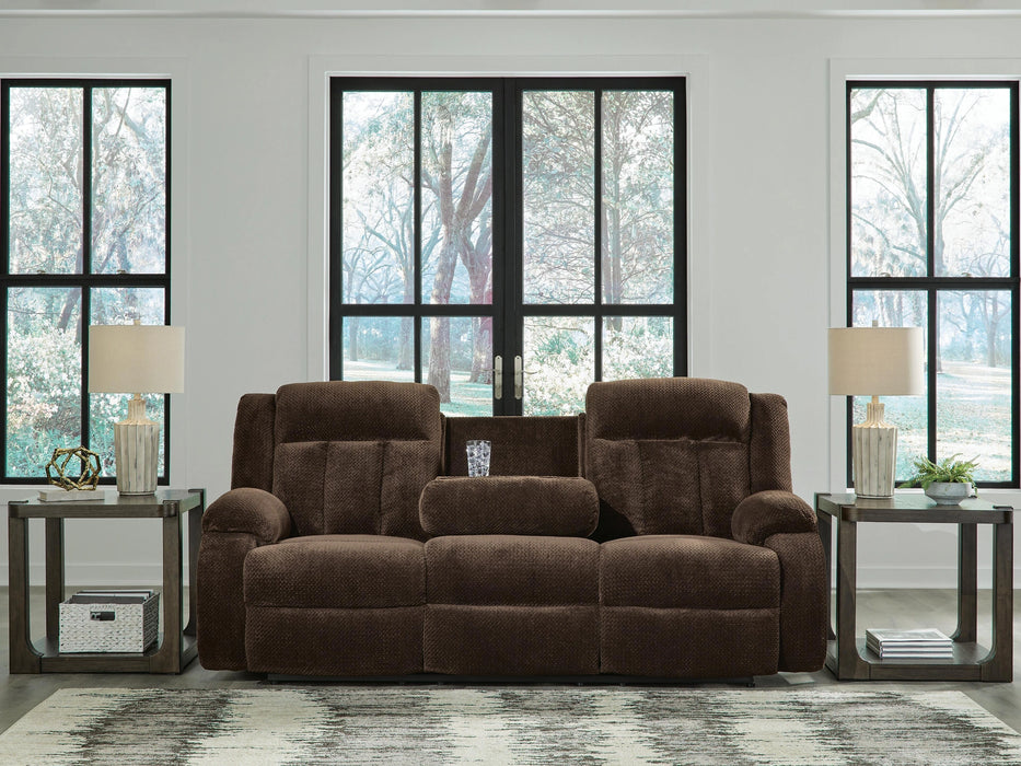 Greely Bend Power Reclining Sofa with Drop Down Table