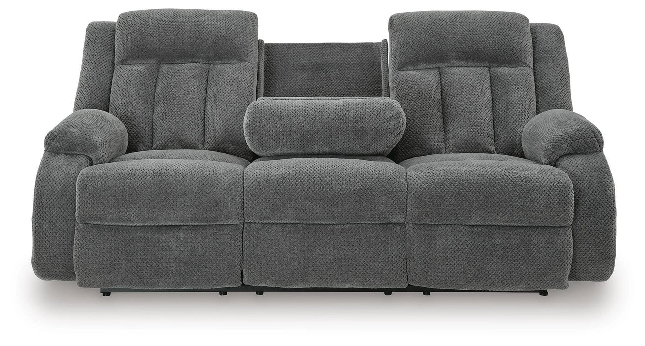 Greely Bend Power Reclining Sofa with Drop Down Table