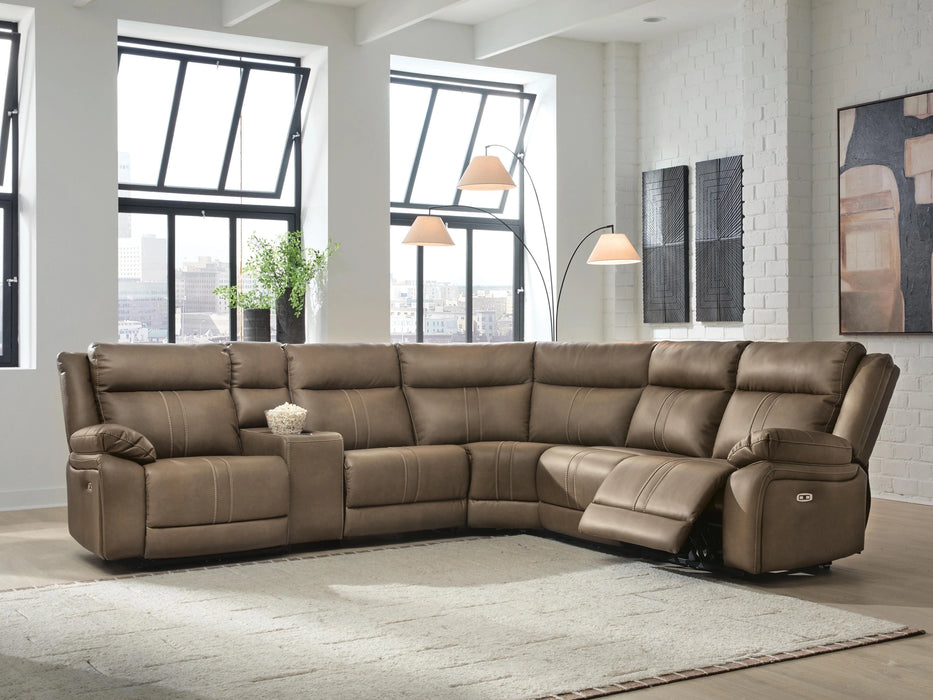 Max-Media Power Reclining Sectional with Audio Console