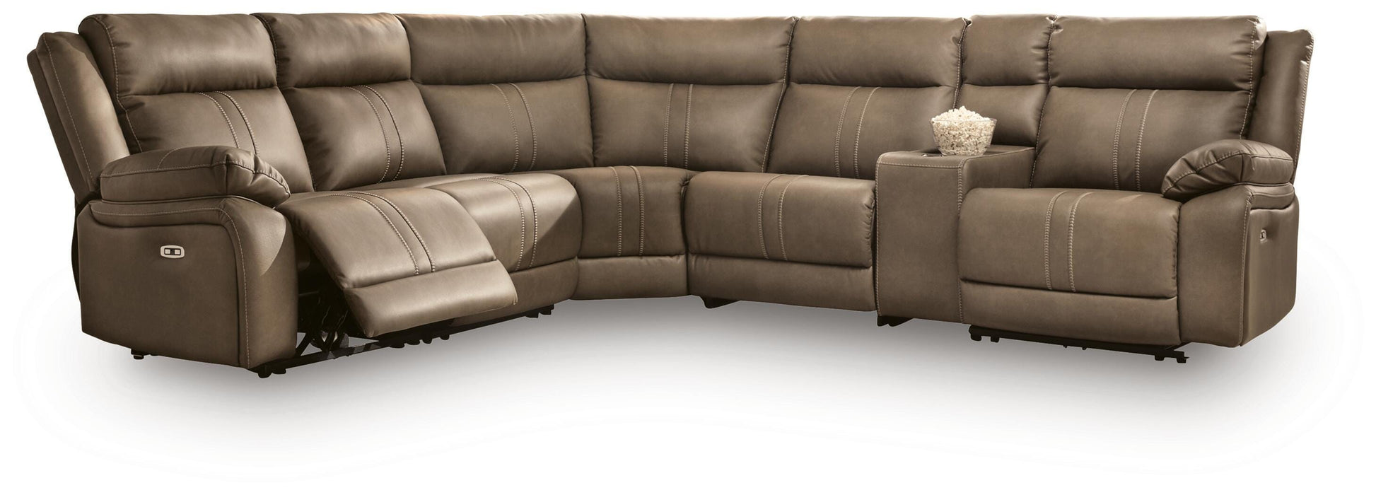Max-Media Power Reclining Sectional with Audio Console - Massey's Furniture Barn (Watertown, NY) 