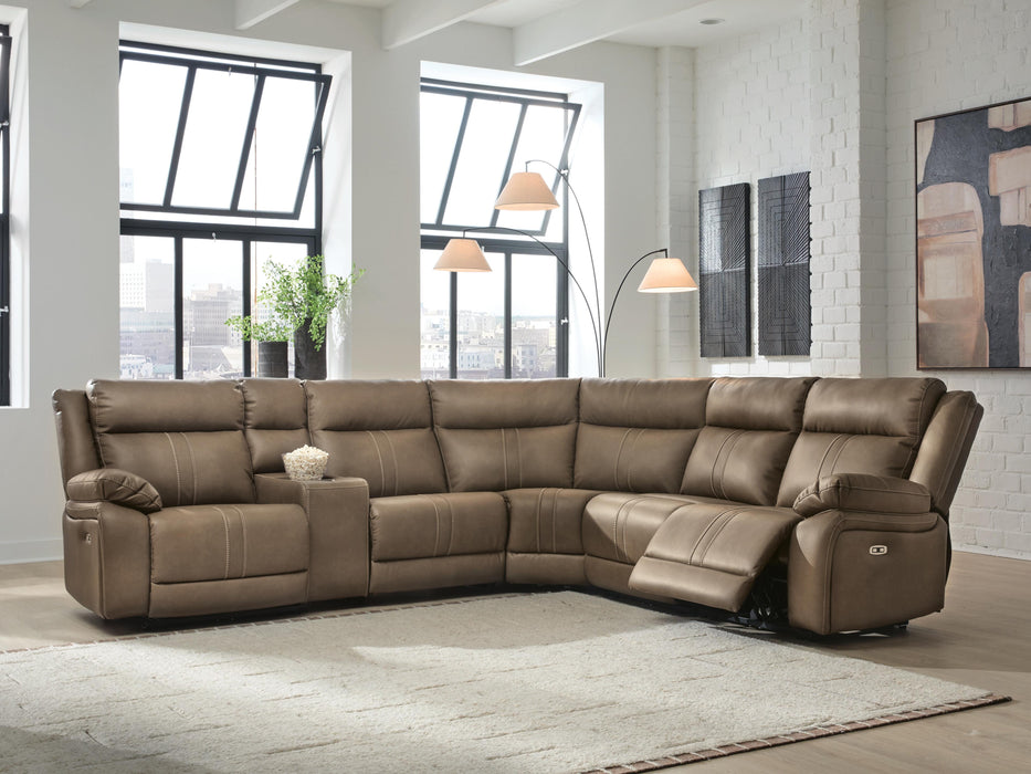 Max-Media Power Reclining Sectional with Audio Console - Massey's Furniture Barn (Watertown, NY) 