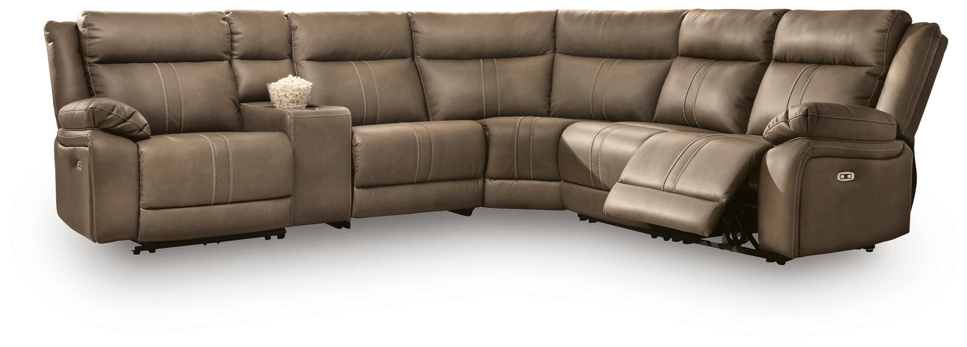 Max-Media Power Reclining Sectional with Audio Console - Massey's Furniture Barn (Watertown, NY) 