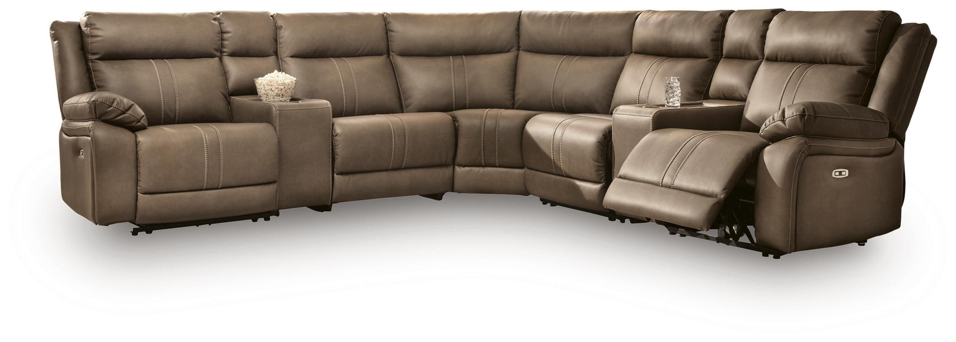 Max-Media Power Reclining Sectional with Audio Consoles - Massey's Furniture Barn (Watertown, NY) 