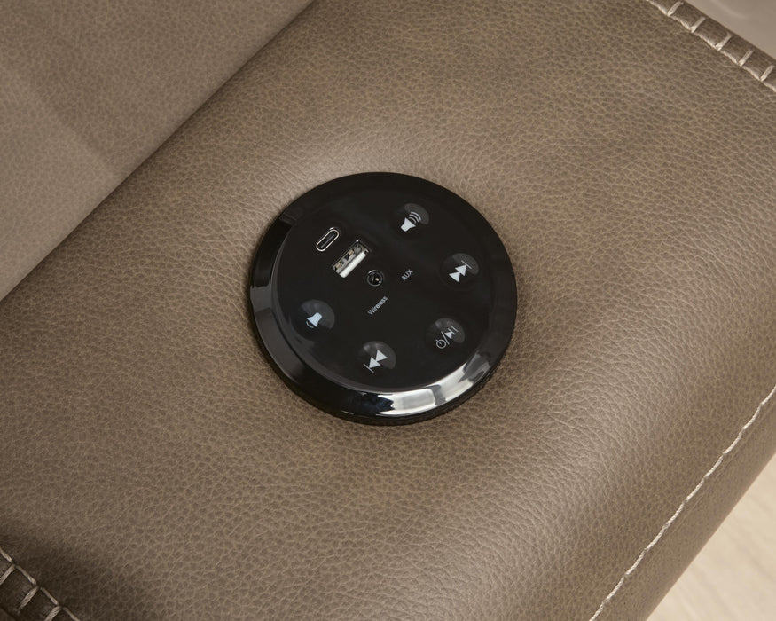 Max-Media Power Reclining Sectional with Audio Console - Massey's Furniture Barn (Watertown, NY) 