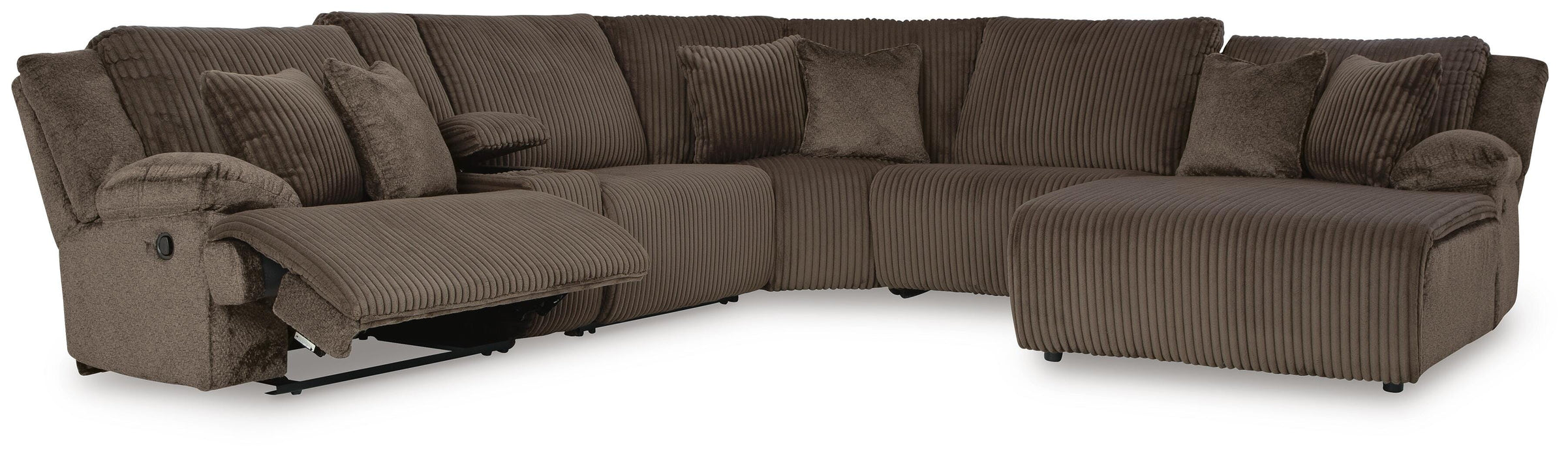 Top Tier Reclining Sectional with Chaise - Massey's Furniture Barn (Watertown, NY) 