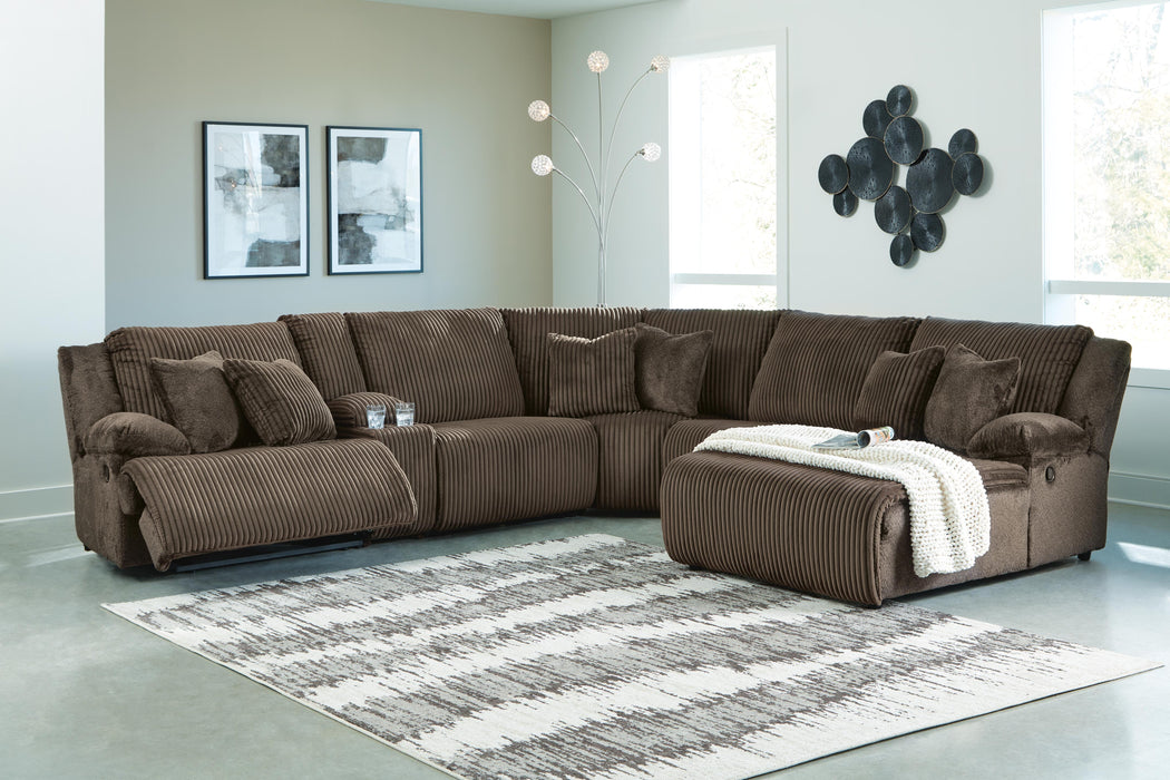 Top Tier Reclining Sectional with Chaise - Massey's Furniture Barn (Watertown, NY) 