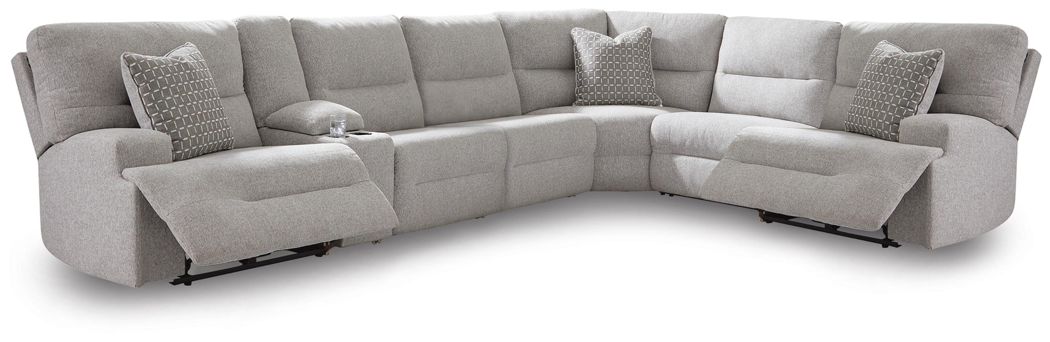 Acklen Place Power Sectional Reclining Sofa with Storage Console - Massey's Furniture Barn (Watertown, NY) 