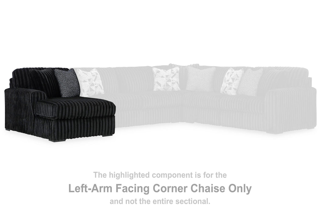 Midnight-Madness Sectional with Chaise - Massey's Furniture Barn (Watertown, NY) 