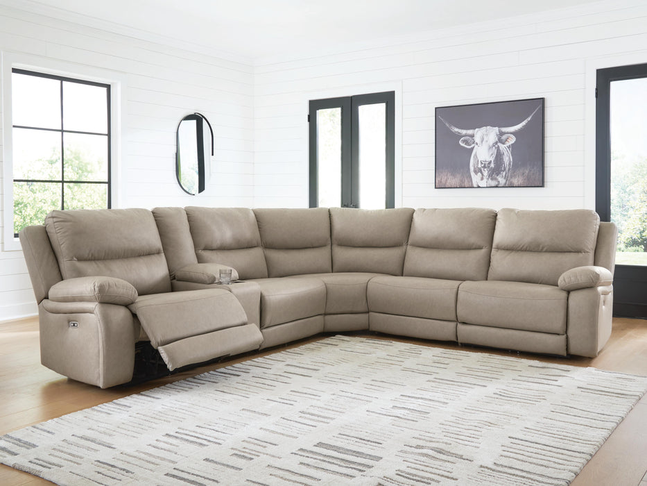 Brannigan Reclining Sectional with Storage Console - Massey's Furniture Barn (Watertown, NY) 