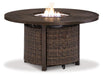 Paradise Trail Paradise Trail Fire Pit Table with 4 Nuvella Swivel Lounge Chairs - Massey's Furniture Barn (Watertown, NY) 