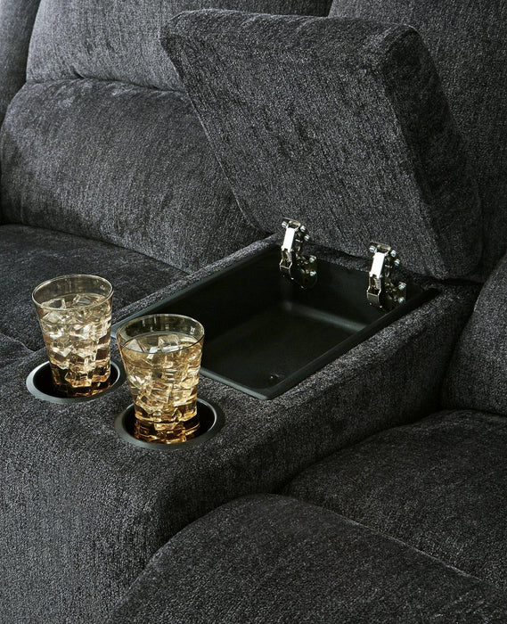 Draycoll Power Reclining Loveseat with Console - Massey's Furniture Barn (Watertown, NY) 