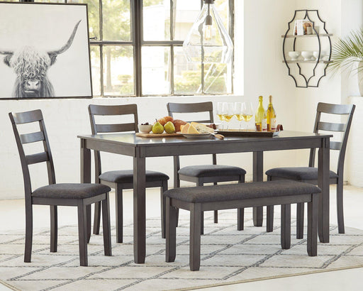 Bridson Dining Table and Chairs with Bench (Set of 6) - Massey's Furniture Barn (Watertown, NY) 