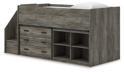 Frandern Loft Bed with Bookcase and Drawer Storage - Massey's Furniture Barn (Watertown, NY) 