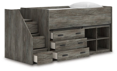 Frandern Loft Bed with Bookcase and Drawer Storage - Massey's Furniture Barn (Watertown, NY) 
