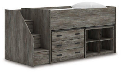 Frandern Loft Bed with Bookcase and Drawer Storage - Massey's Furniture Barn (Watertown, NY) 