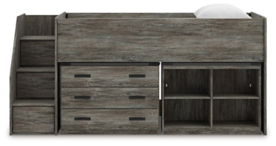 Frandern Loft Bed with Bookcase and Drawer Storage - Massey's Furniture Barn (Watertown, NY) 