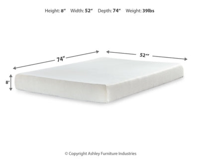 Chime 8 Inch Memory Foam Mattress in a Box - Massey's Furniture Barn (Watertown, NY) 