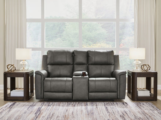 Beryton Power Reclining Loveseat with Console - Massey's Furniture Barn (Watertown, NY) 