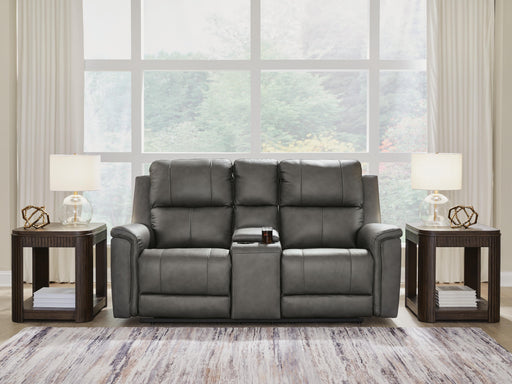 Beryton Power Reclining Loveseat with Console - Massey's Furniture Barn (Watertown, NY) 