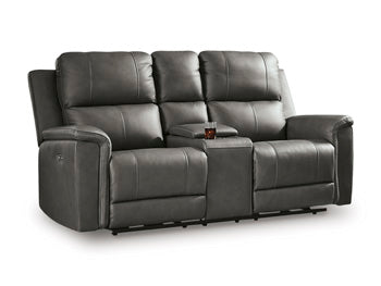Beryton Power Reclining Loveseat with Console - Massey's Furniture Barn (Watertown, NY) 