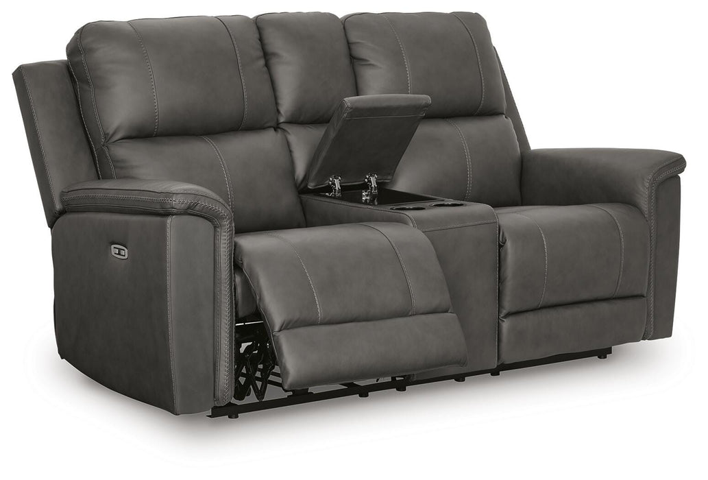 Beryton Power Reclining Loveseat with Console - Massey's Furniture Barn (Watertown, NY) 