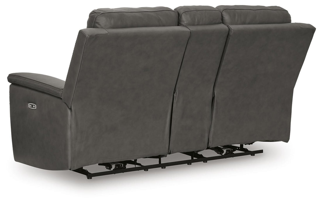 Beryton Power Reclining Loveseat with Console - Massey's Furniture Barn (Watertown, NY) 