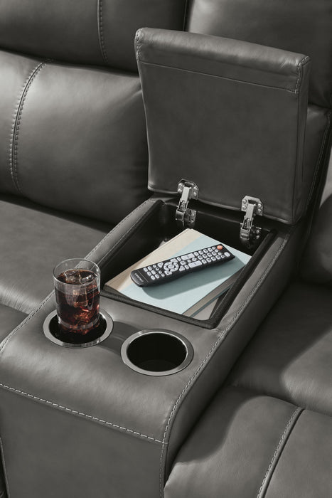 Beryton Power Reclining Loveseat with Console - Massey's Furniture Barn (Watertown, NY) 