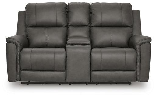 Beryton Power Reclining Loveseat with Console - Massey's Furniture Barn (Watertown, NY) 