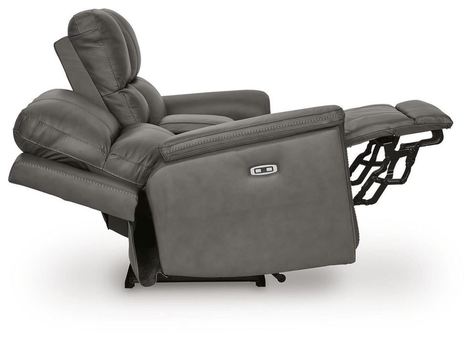 Beryton Power Reclining Loveseat with Console - Massey's Furniture Barn (Watertown, NY) 
