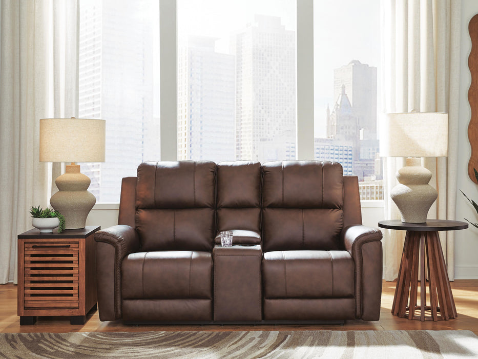 Beryton Power Reclining Loveseat with Console - Massey's Furniture Barn (Watertown, NY) 