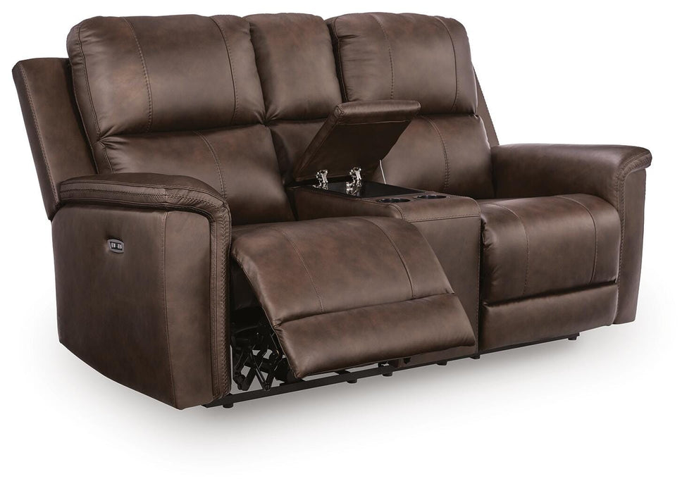 Beryton Power Reclining Loveseat with Console - Massey's Furniture Barn (Watertown, NY) 