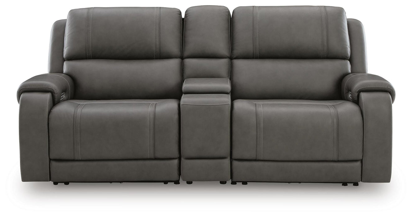 5Z-Harrenhurst Power Reclining Sectional Loveseat with Console - Massey's Furniture Barn (Watertown, NY) 