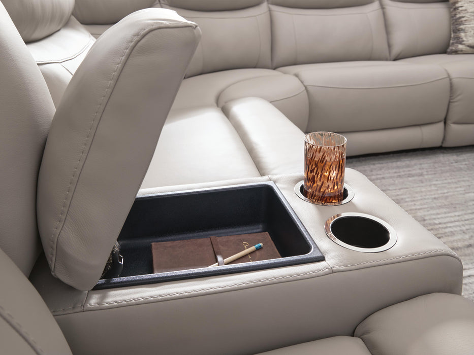 Gravier Power Reclining Sectional with Storage Console - Massey's Furniture Barn (Watertown, NY) 