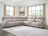 Gravier Power Reclining Sectional with Storage Console - Massey's Furniture Barn (Watertown, NY) 