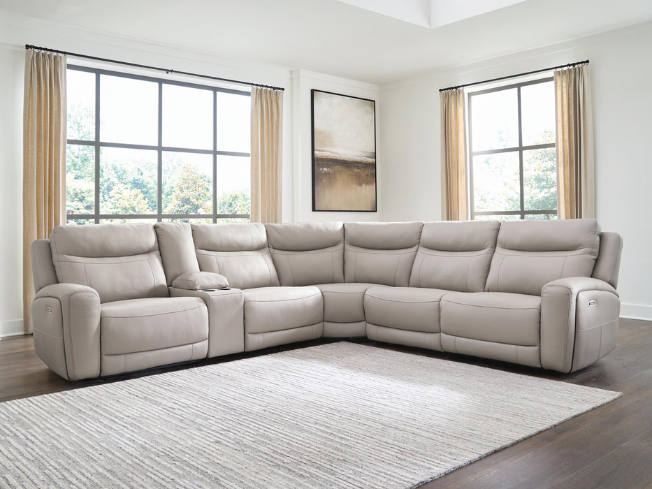 Gravier Power Reclining Sectional with Storage Console - Massey's Furniture Barn (Watertown, NY) 